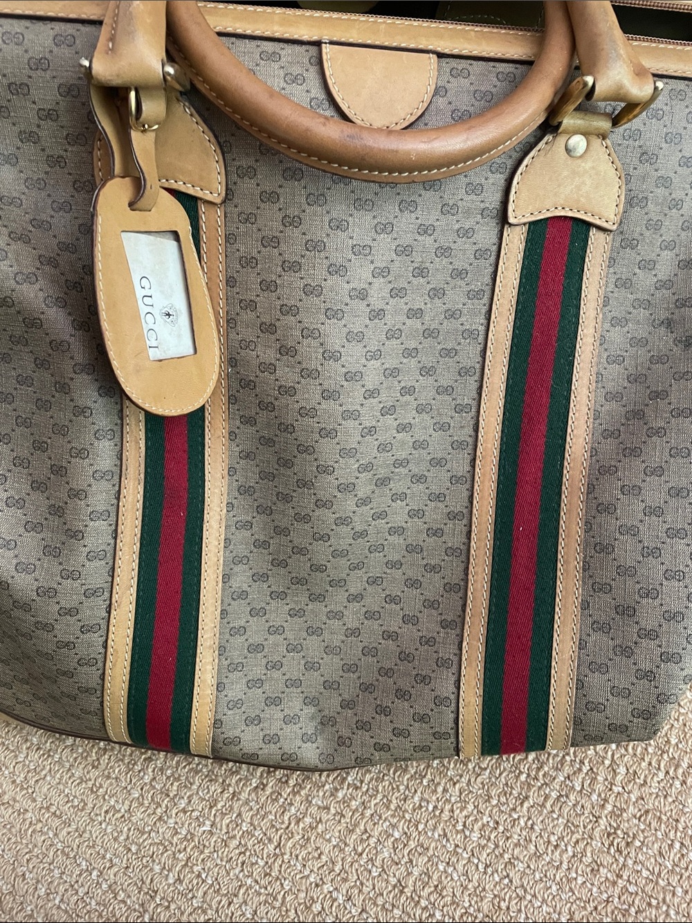 GUCCI Authentic gg monogram Vintage overnight travel bag. O/S - Picture 11 of 13